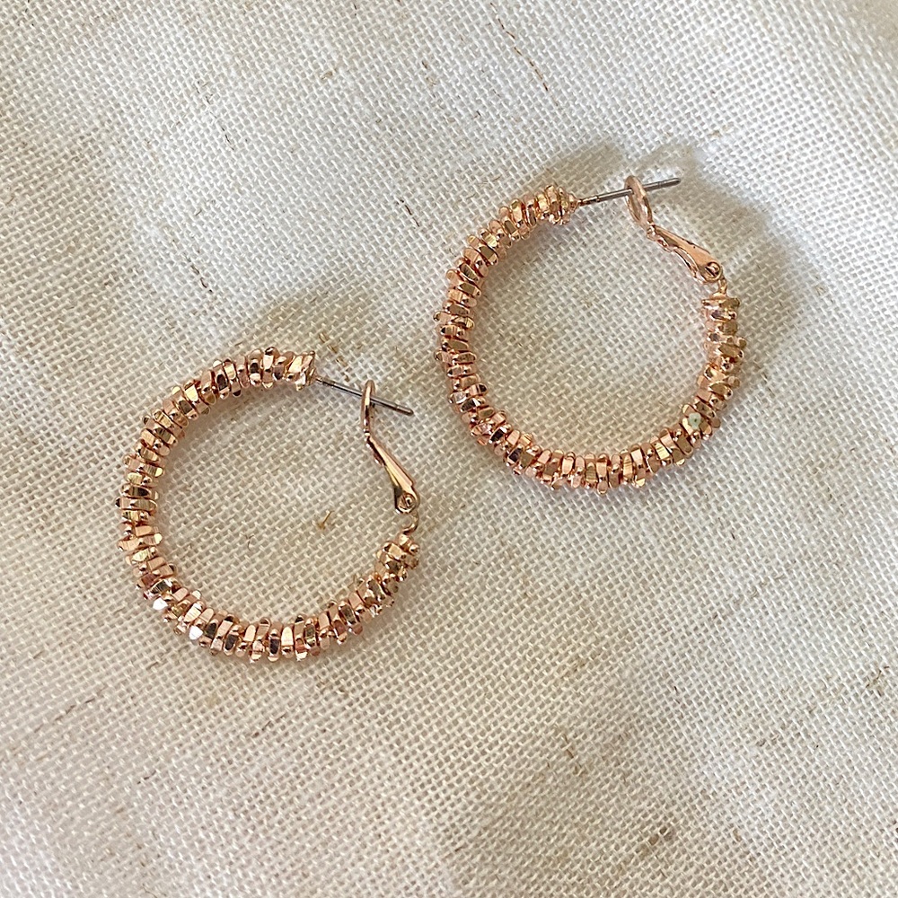 Rose gold hoop earrings
